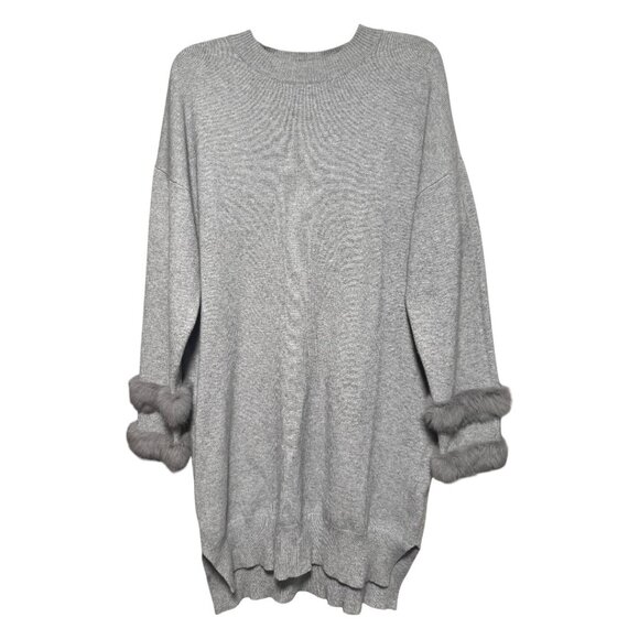 12TH HEART Sweaters - 12TH HEART OVERSIZED VISCOSE BLEND SWEATER WITH FUR CUFFS